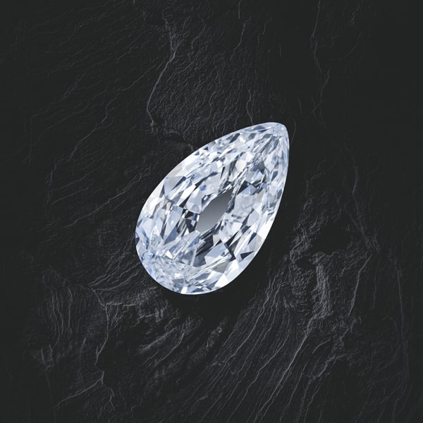Неоправленный бриллиант огранки «груша» весом 55,50 карат