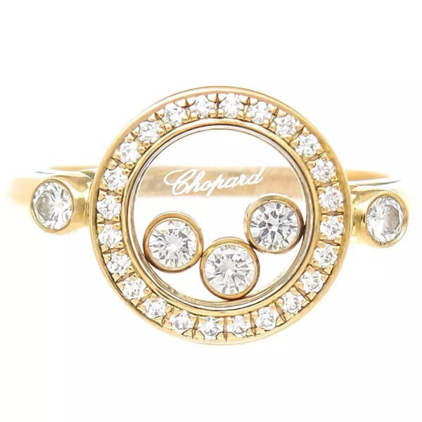 Золотое кольцо Chopard Happy Diamonds с бриллиантами